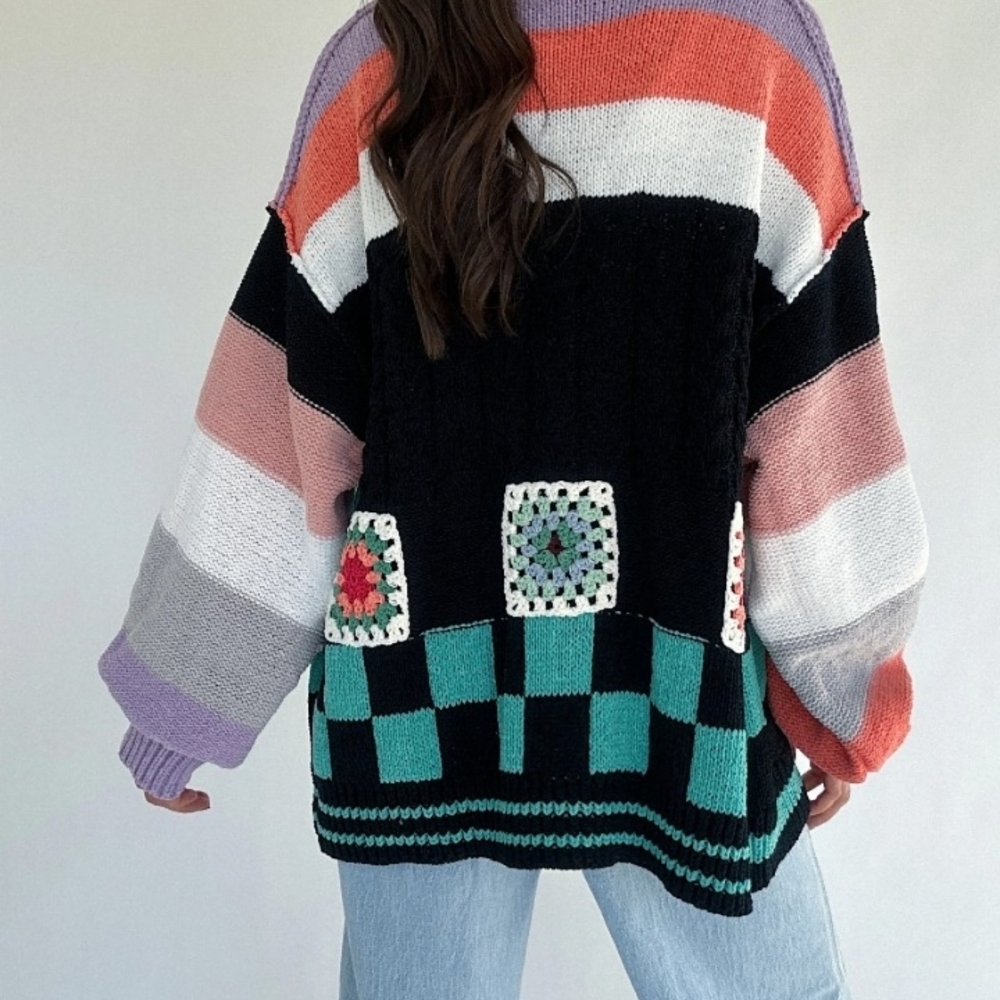 POL Colorful Block Cardigan - Picture 2 of 2